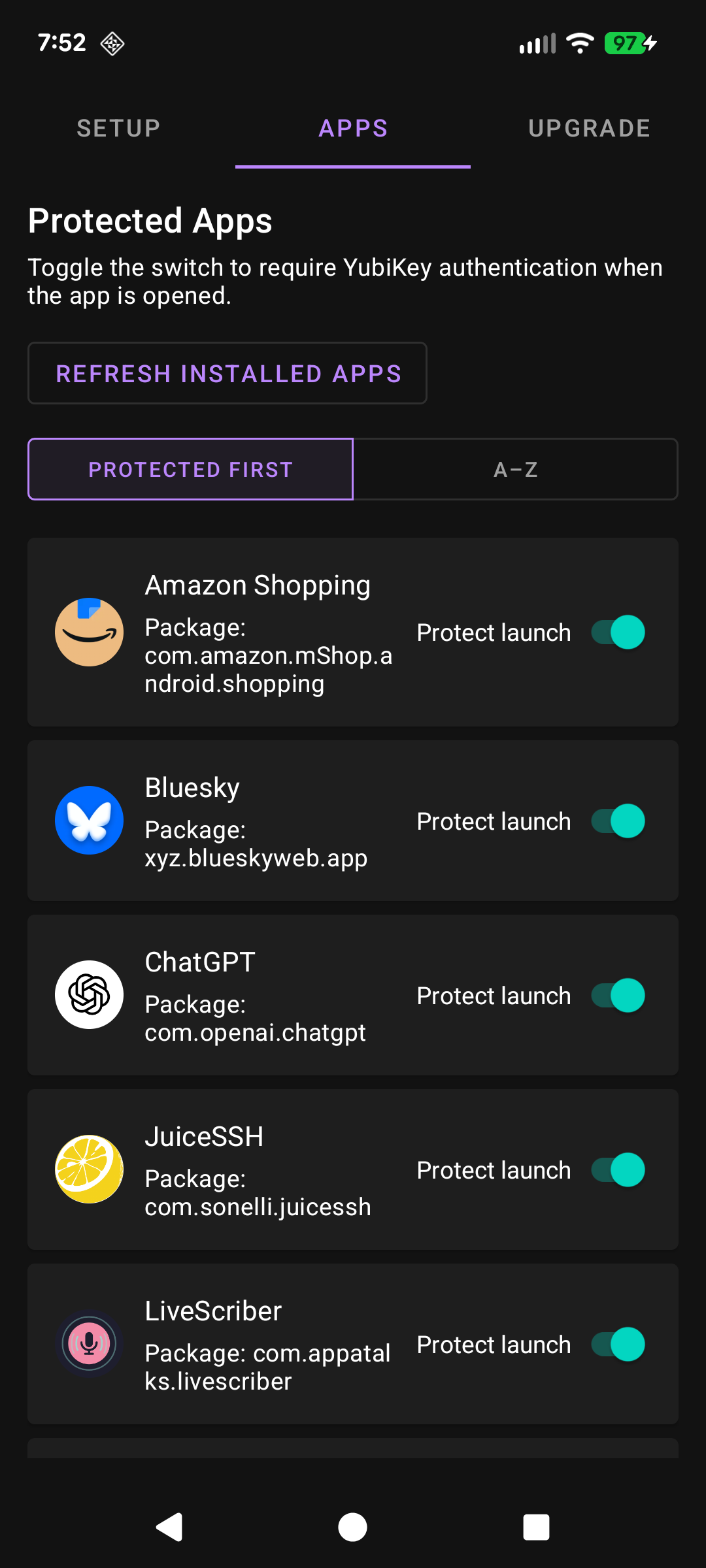 Yubi AppGate protection active
